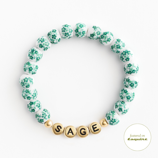 The Green Porcelain Floral Bracelet