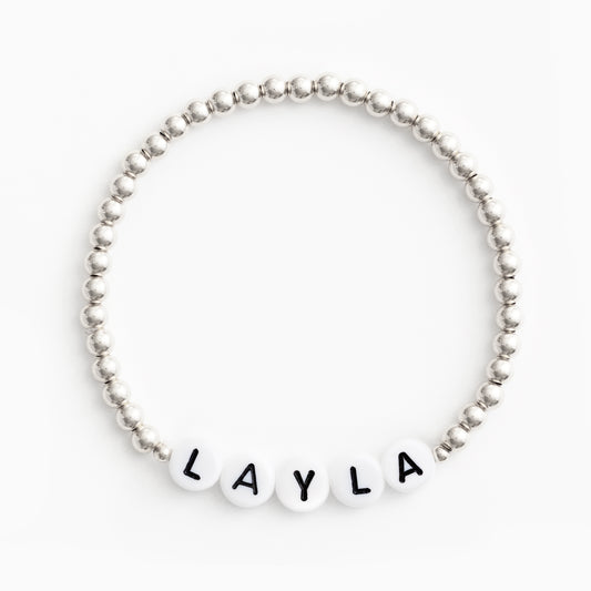 The Mini Sterling Silver with End Beads Bracelet