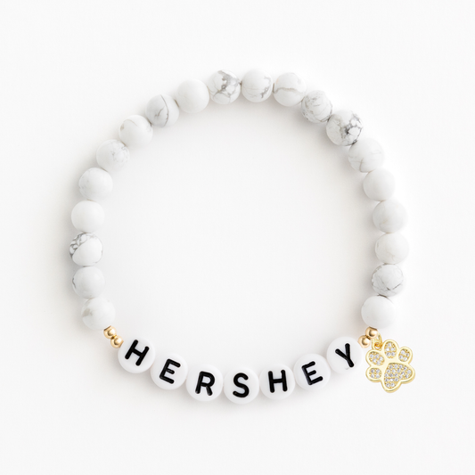 The MSPCA White Marble with End Beads