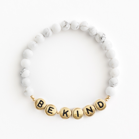 The White Marble with End Beads Bracelet