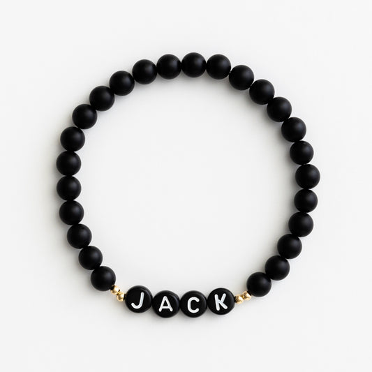 The Black Onyx with End Beads Bracelet