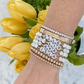 The White Marble with End Beads Bracelet