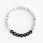 The White Marble with End Beads Bracelet