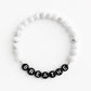 The White Marble with End Beads Bracelet