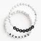 The White Marble with End Beads Bracelet